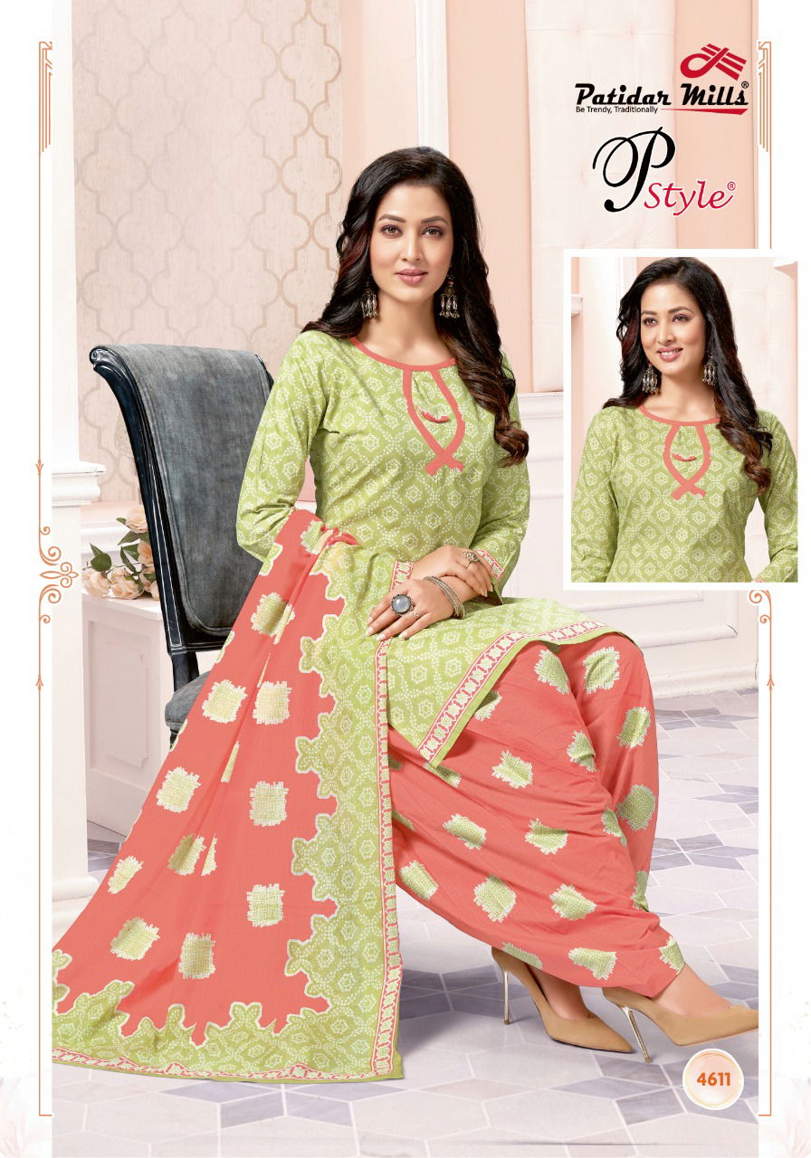 Patidar P Style 46 Cotton Casual Daily Wear Printed Dress Material Collection